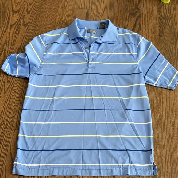 Izod Light Blue Striped Polo Shirt new without tags - Picture 1 of 3